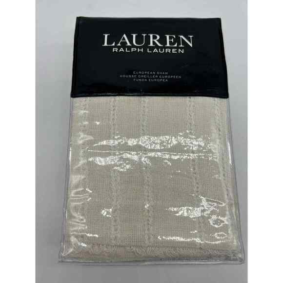 Lauren Ralph Lauren Callen EURO SHAM Cream 26" x 26" Open Weave $135 NWT.. - Picture 11 of 12